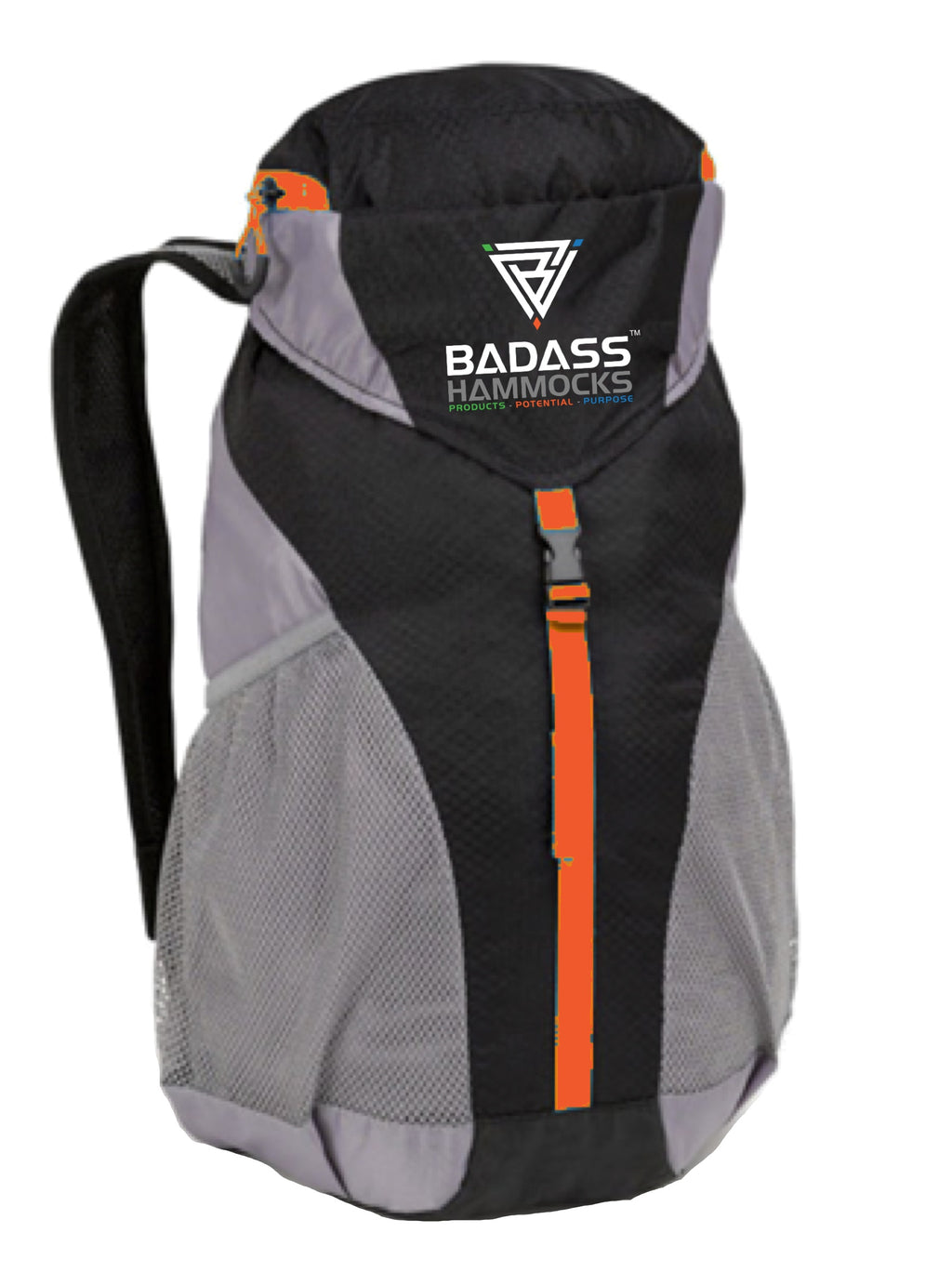 BADASS HAMMOCKS 30L backpack, orange, on white