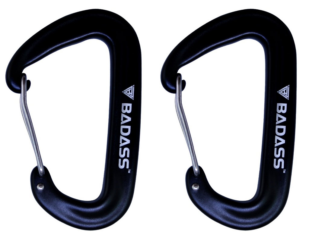 Badass Carabiners Black pair branded BADASS