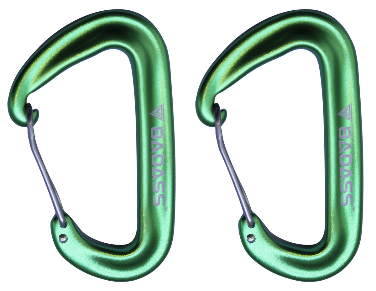Badass Carabiners Green pair branded BADASS