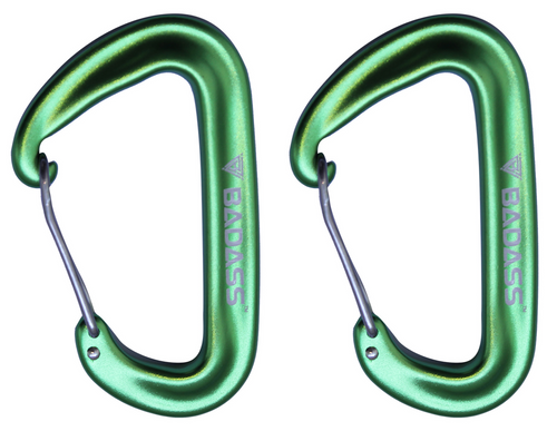 Badass Carabiners Green pair branded BADASS