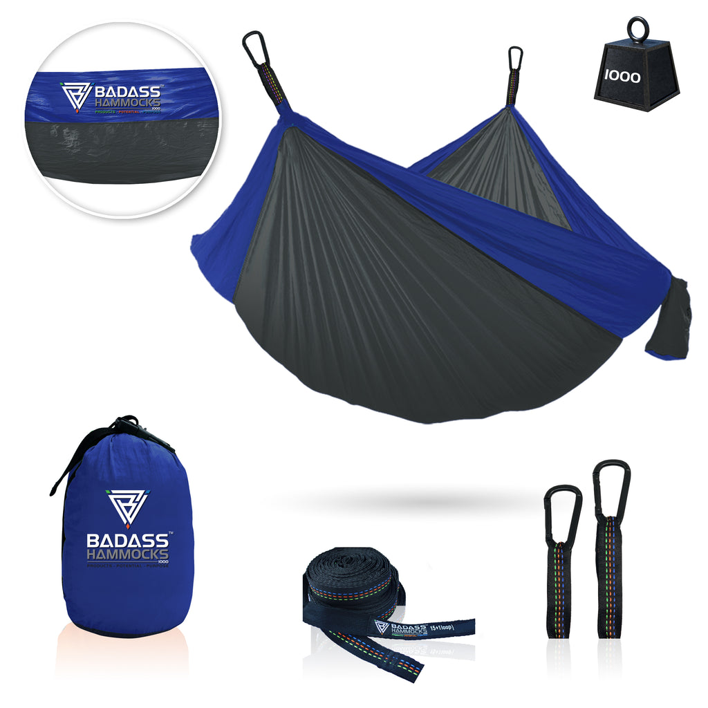 Badass Hammock 1000 Dark / Blue trim