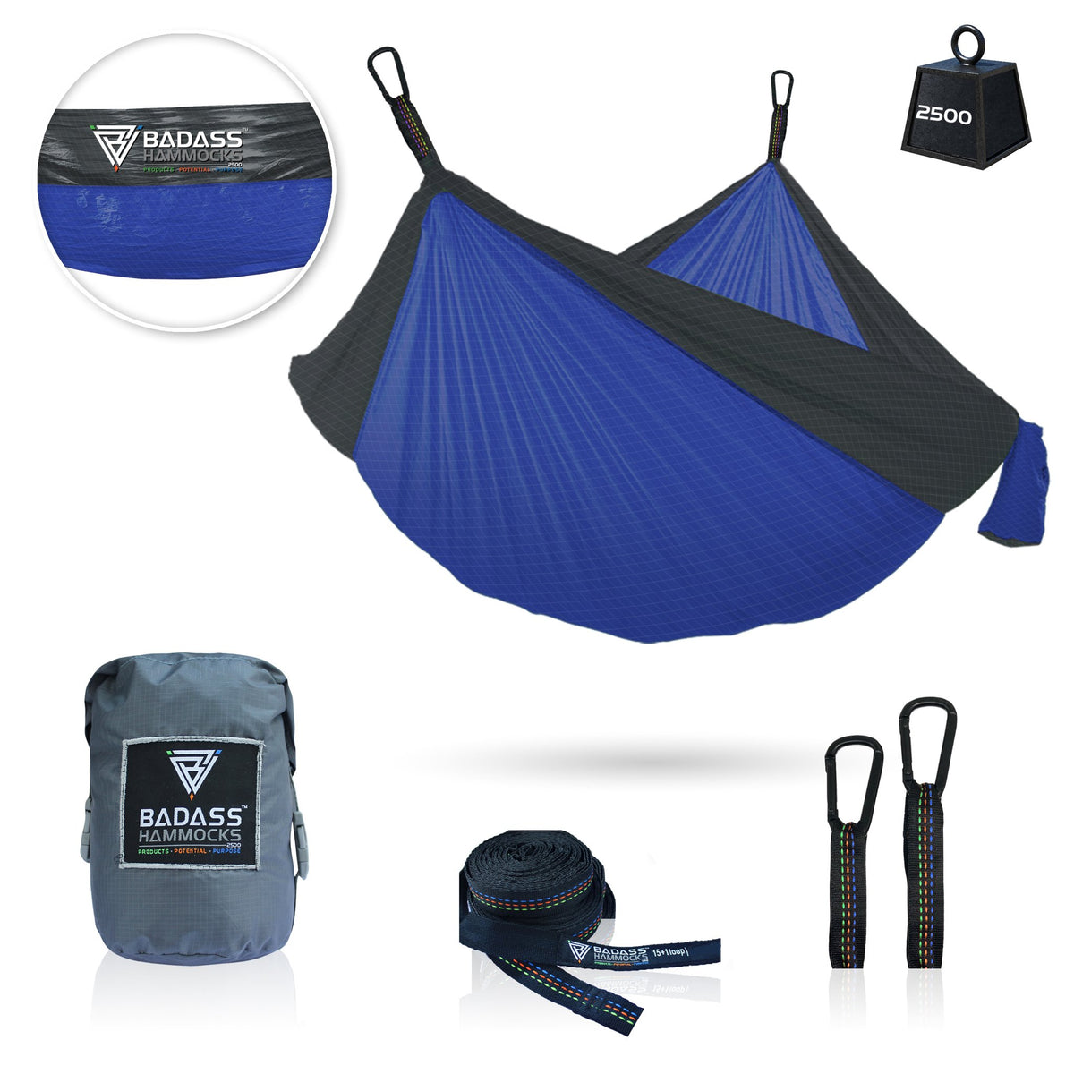 Badass Hammock 2500 Blue / Dark trim