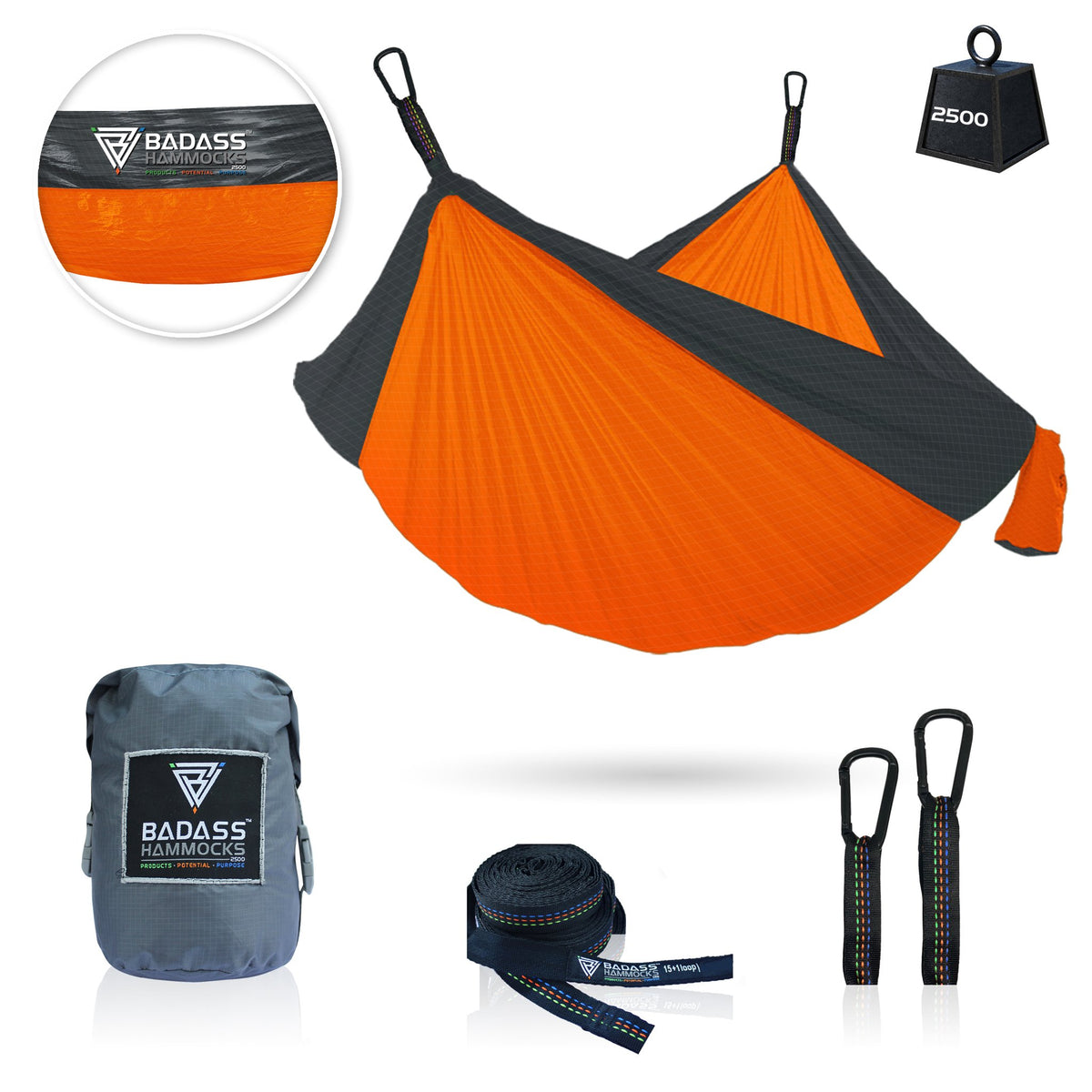 Badass Hammock 2500 Orange / Dark trim