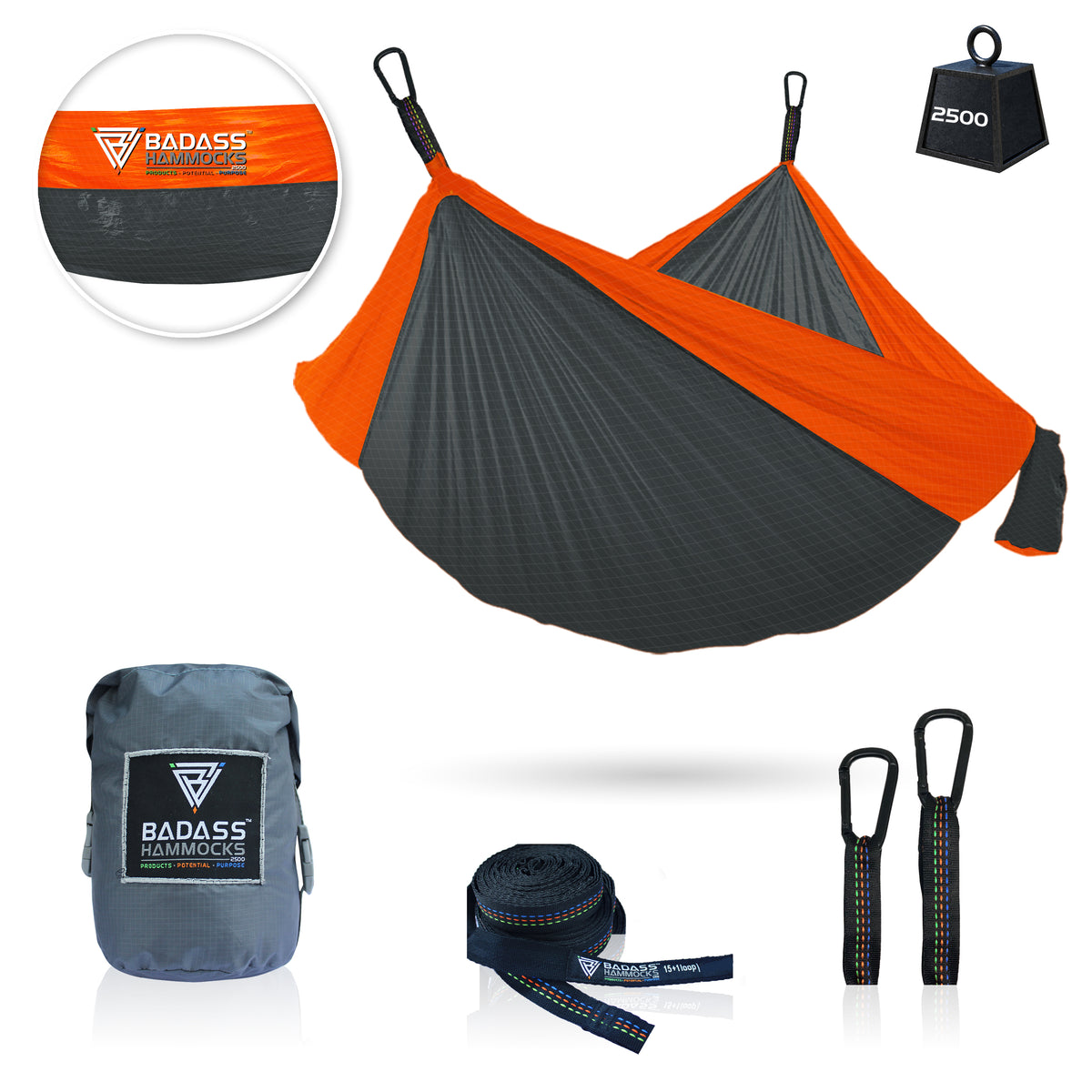Badass Hammock 2500 Dark / Orange trim