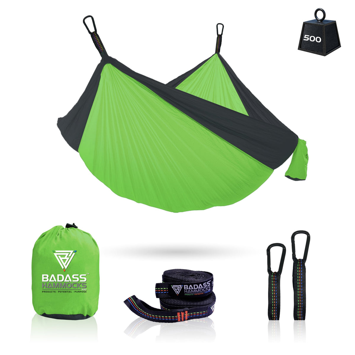 Badass Hammock 500 Green / Dark trim
