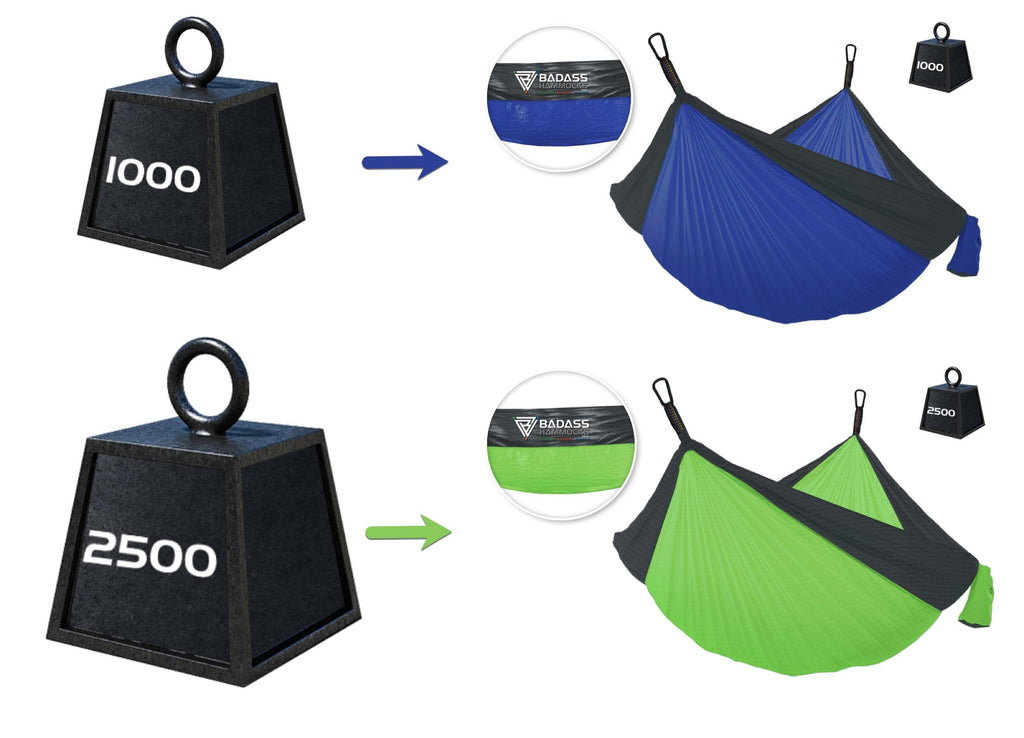 1000 vs 2500 hammocks compare