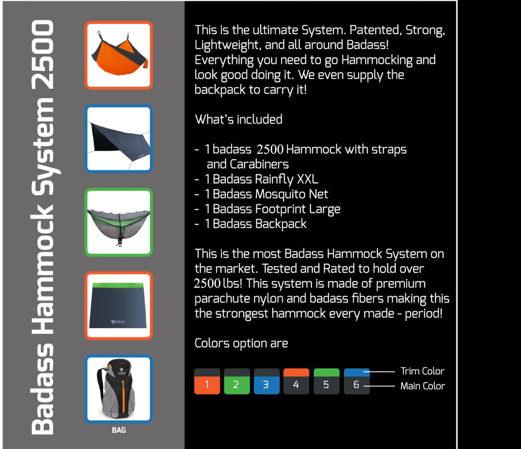 Badass Hammock 2500 System blackout insert
