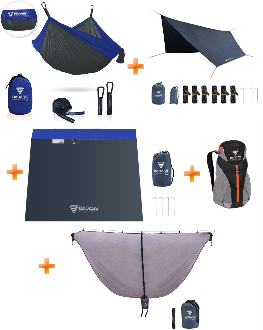 Badass Hammock 2500 System Dark / Blue trim